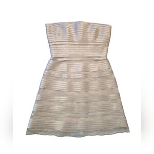 BCBCMaxazrai Strapless Cream Mini Dress S 8 Wedding‎ Grad Prom Feminine Pretty